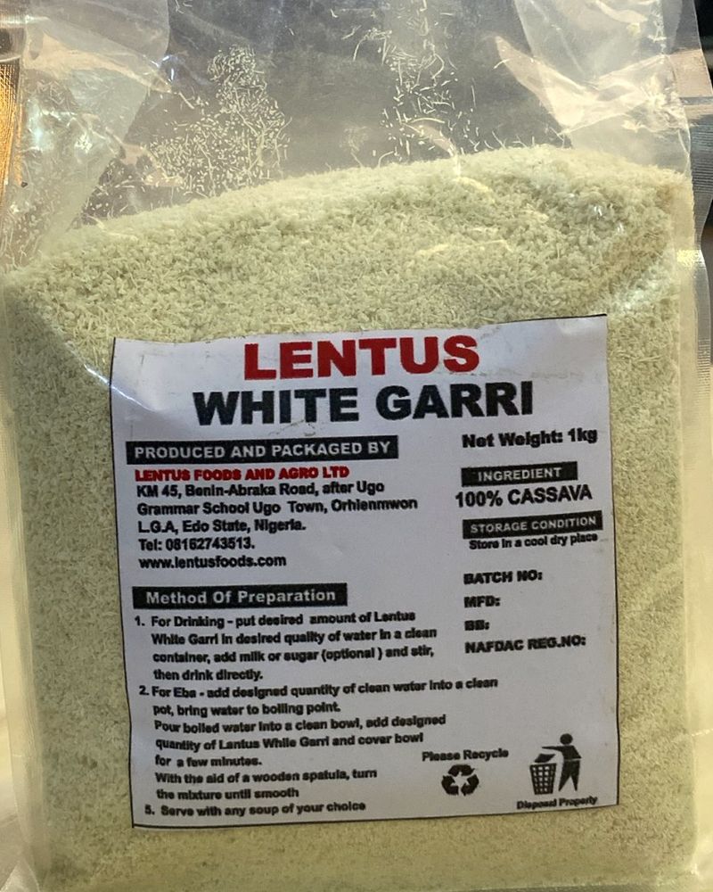 Lentus White Garri 1kg pack
